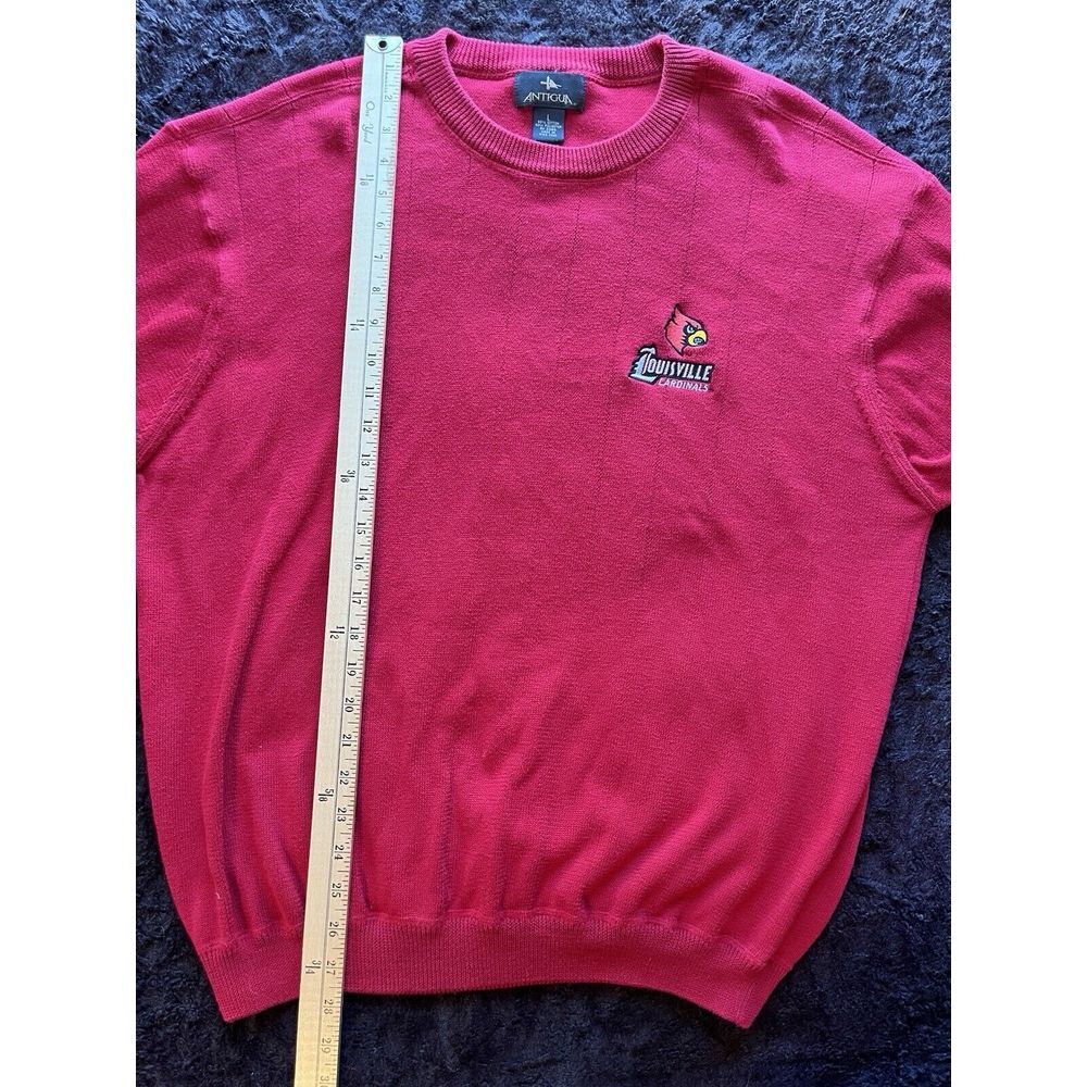 Louisville Cardinals Red Sweater Cotton Polyester Mens L - Picture 7 of 7